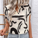 Artistic Abstract Chiffon Blouse for Women
