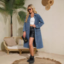 Chic Women's Denim Shirt Dress with Utility Pockets