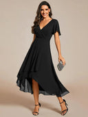 Chic Asymmetric Hem Women's Wrap Dress