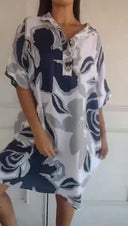 Floral-Designed Women's Hooded Dress