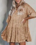 Women's Loose Fit Blouse Dress with Shine