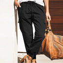 Women's Relaxed Fit Cargo Pants with Elastic Waist and Utility Pockets