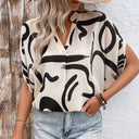 Artistic Abstract Chiffon Blouse for Women