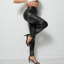 High-Gloss Snake Print Leggings for Women