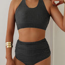 Chic Women's High-Cut Bikini Set with Ruching