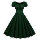 Elegant A-Line Dress with Puff Sleeves