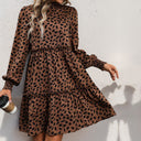 Stylish Gathered Puff Sleeve Women's Dress