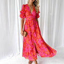 Floral V-Neck Maxi Dress for Women