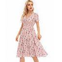 Floral Long Sleeve Dress with Elastic Waistband