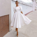 Chic A-Line Dress with Puff Sleeves
