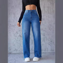 Trendy High-Waisted Mom Jeans with Frayed Hem