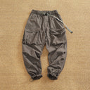 Women's Cargo Pants with Elastic Waist and Multi-Pocket Design