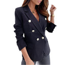 Chic Women's Double-Breasted Blazer with Stylish Lapels