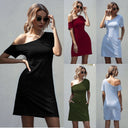 Asymmetrical Neckline Women's Dress for Effortless Style