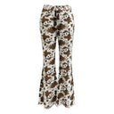 Stylish Women's Cow Print Flared Jeans