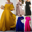Off-Shoulder Asymmetrical Maxi Dress for Women