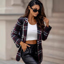 Classic Women's Checkered Blazer with Timeless Design