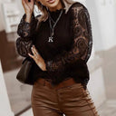Lace Blouse with Ruffle Sleeves for Women