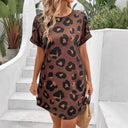 Linen Leopard Print Dress for Women