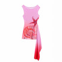 Maritime Motif Women's Sleeveless Beach Dress with Asymmetrical Hem