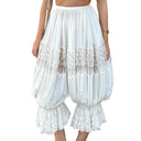 Chic Women's Harem Pants with Lace Accents
