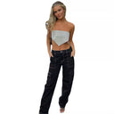 Chic Women's Cargo Pants with Cotton Blend and Ample Pockets