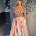 Stunning Sequined V-Neck Evening Dress for Women