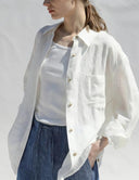 Chic Linen Blouse with Button Detailing for Women