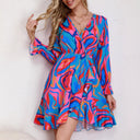 Chic Women's Wrap Dress with Joyful Print
