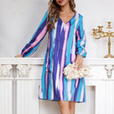 Chic Striped Women's Dress with Pockets
