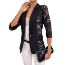 Chic Lace Blazer with Sheer Sleeves