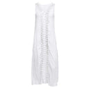 Ladies Maxi Beach Dress with Lace Trim and Slits