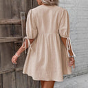 V-Neck Summer Dress with Gathered Design for Women