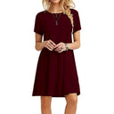 Chic Women's Round Neck Short Sleeve Dress