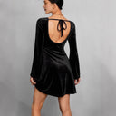 Chic Velvet Midi Dress with Long Sleeves