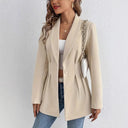 Chic Women's Blazer Jacket with Stylish Waist Insert