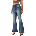 Retro High-Waisted Flared Jeans for Women