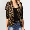 Chic Leopard Print Blazer Jacket for Women