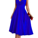 Chic A-Line Wrap Dress with V-Neck Design