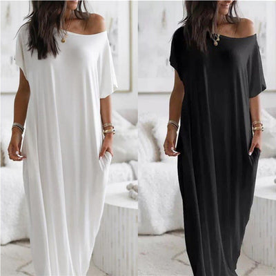 Chic Women's Maxi Dress with Functional Pockets