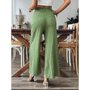 Stylish Palazzo Pants with Elastic Waist and Spacious Pockets