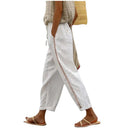 Chic Linen Trousers with Side Button Accents