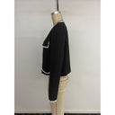 Chic Short-Sleeved Blazer Jacket for Women with Contrasting Piping and Pockets