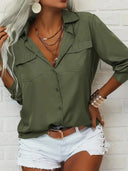 Chic Women's Blouse with Convenient Pockets