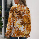 Floral Print Women's Blouse with Flowing Sleeves