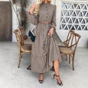 Chic Women's Maxi Dress with Stylish Waist Belt