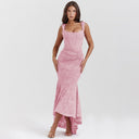 Chic Maxi Dress with Ruffled Accents and Flattering Silhouette