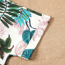 Floral Print Short Sleeve Blouse with Adjustable Hem