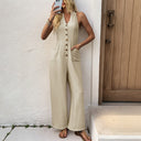 Chic Women's Harem Pants with Button Accents