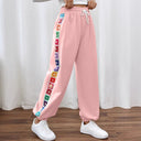 Floral Print Women's Pants with Elastic Waistband